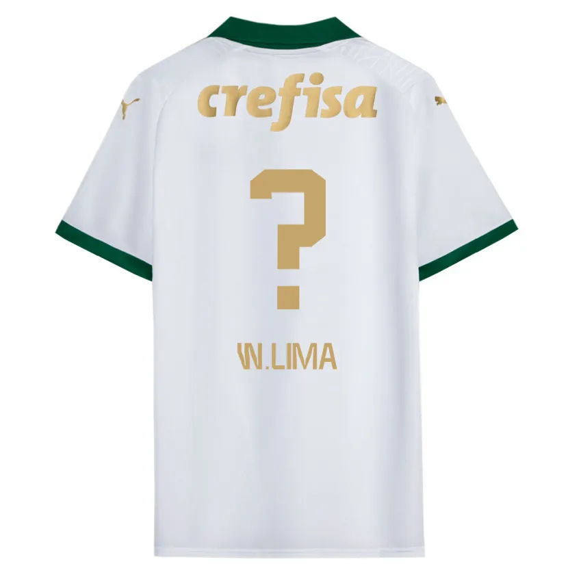 Danxen Enfant Maillot Wesley Lima #0 Blanc Vert Tenues Extérieur 2024/25 T-Shirt