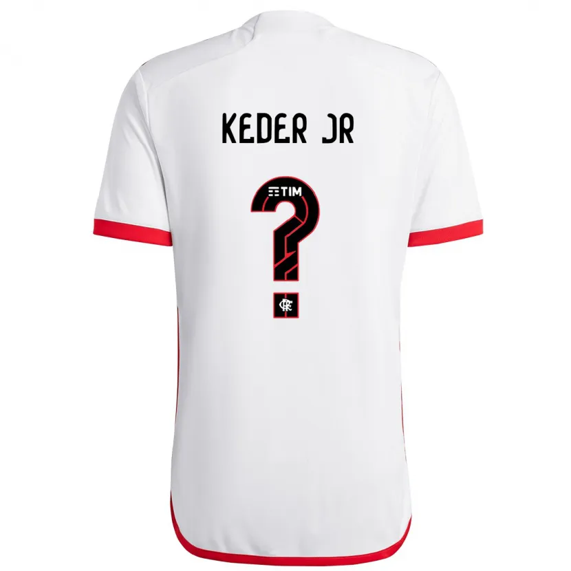 Danxen Enfant Maillot Keder Jr #0 Blanc Rouge Tenues Extérieur 2024/25 T-Shirt