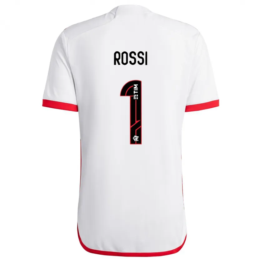 Danxen Enfant Maillot Agustín Rossi #1 Blanc Rouge Tenues Extérieur 2024/25 T-Shirt