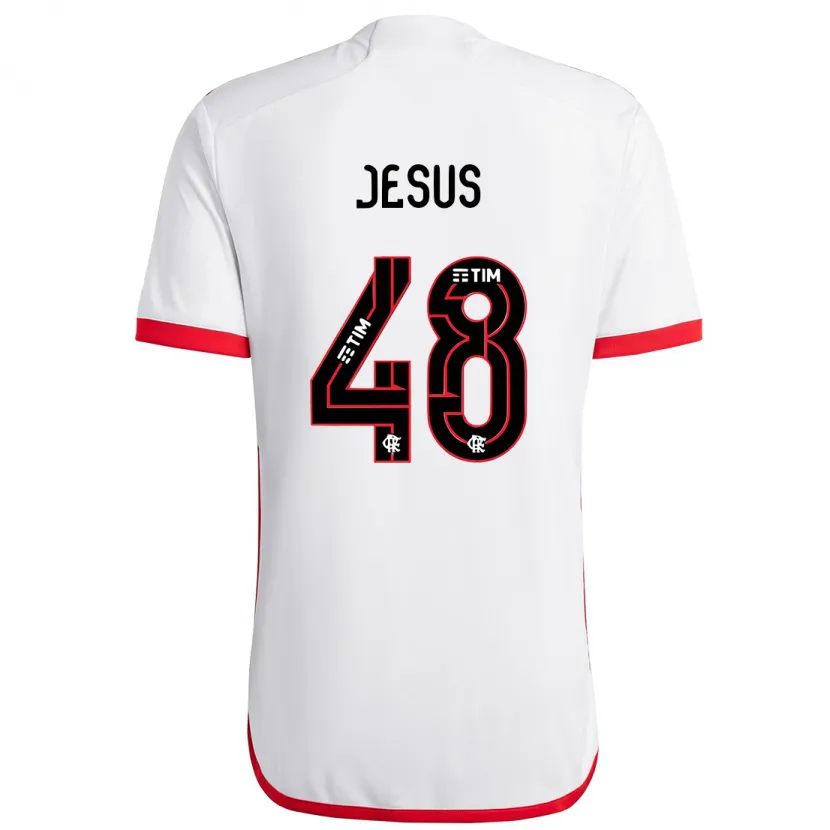 Danxen Enfant Maillot Igor Jesus #48 Blanc Rouge Tenues Extérieur 2024/25 T-Shirt