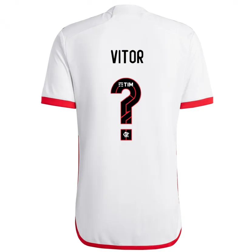 Danxen Enfant Maillot João Vitor #0 Blanc Rouge Tenues Extérieur 2024/25 T-Shirt