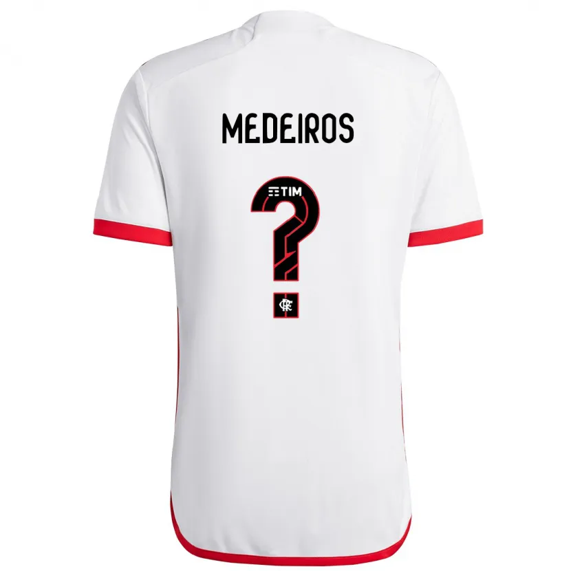 Danxen Enfant Maillot Thiago Medeiros #0 Blanc Rouge Tenues Extérieur 2024/25 T-Shirt