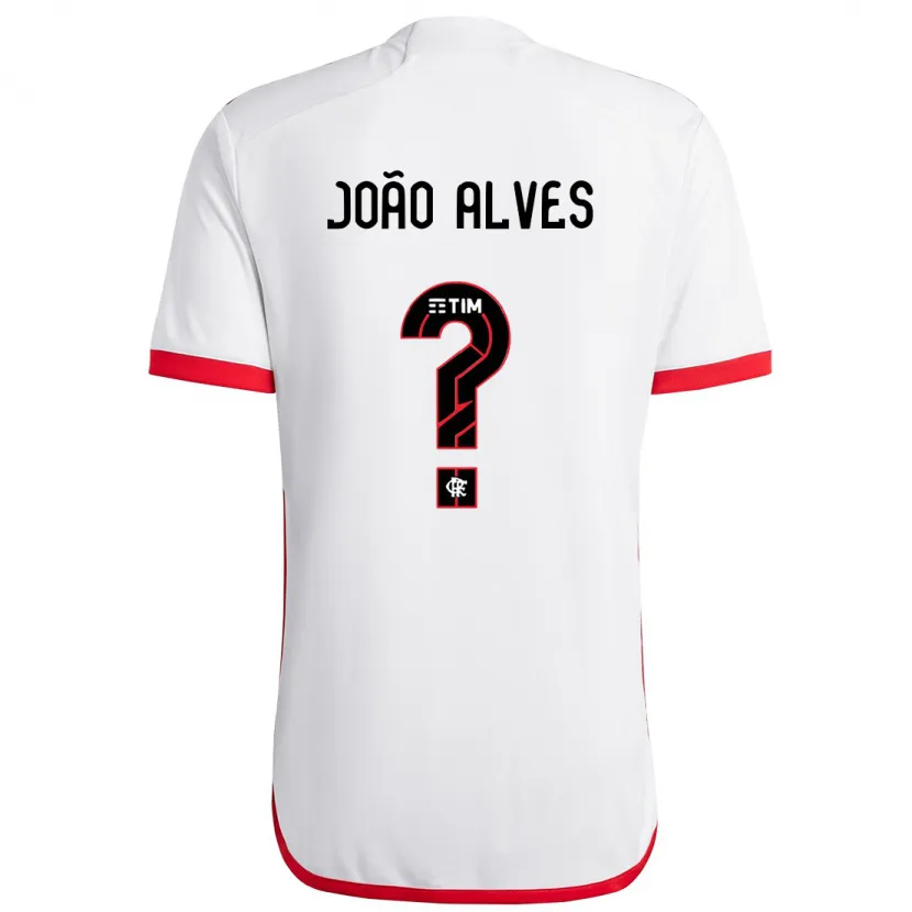 Danxen Enfant Maillot João Alves #0 Blanc Rouge Tenues Extérieur 2024/25 T-Shirt