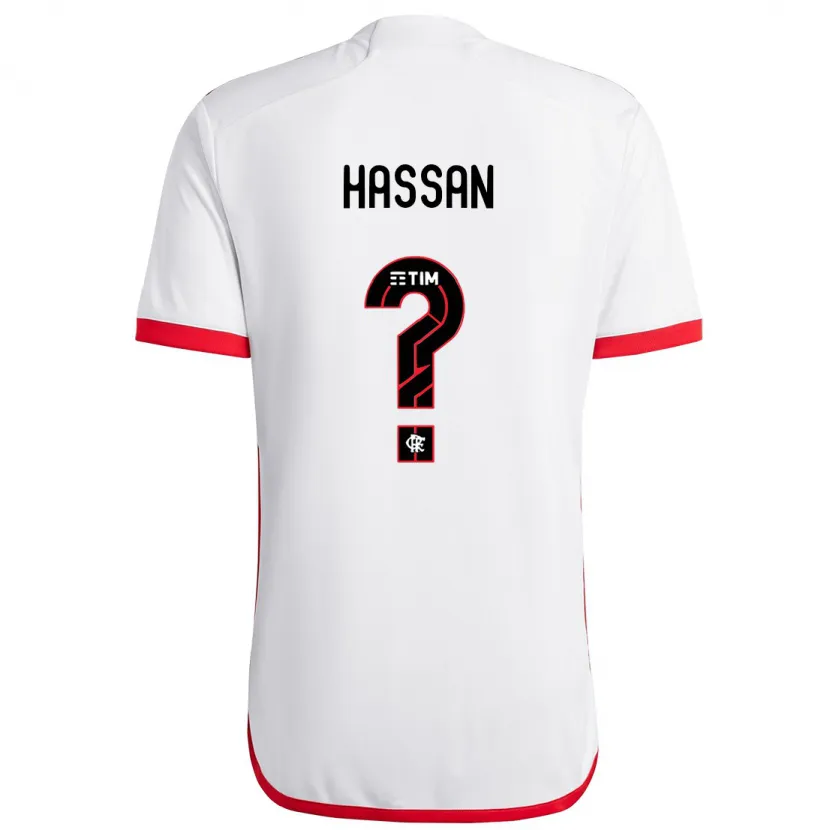 Danxen Enfant Maillot Haruna Hassan #0 Blanc Rouge Tenues Extérieur 2024/25 T-Shirt