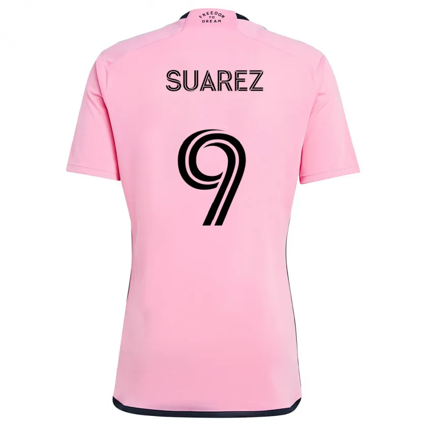 Danxen Homme Maillot Luis Suárez #9 Rose Tenues Domicile 2024/25 T-Shirt