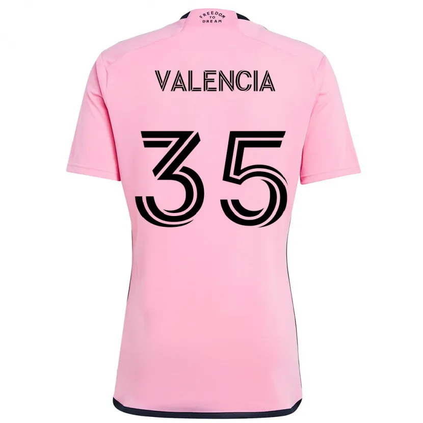 Danxen Homme Maillot Felipe Valencia #35 Rose Tenues Domicile 2024/25 T-Shirt