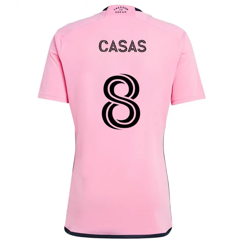 Danxen Homme Maillot Pep Casas #8 Rose Tenues Domicile 2024/25 T-Shirt