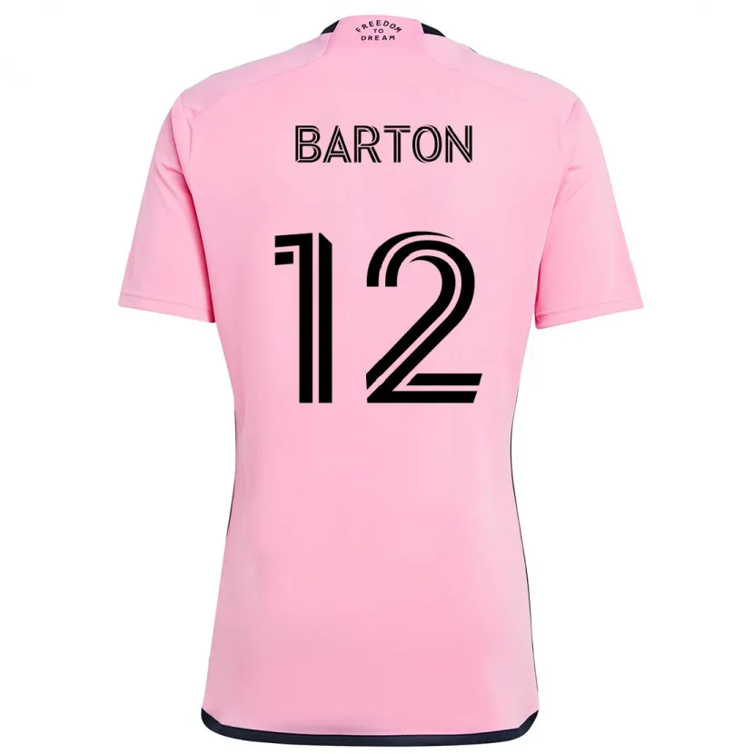 Danxen Homme Maillot Tye Barton #12 Rose Tenues Domicile 2024/25 T-Shirt