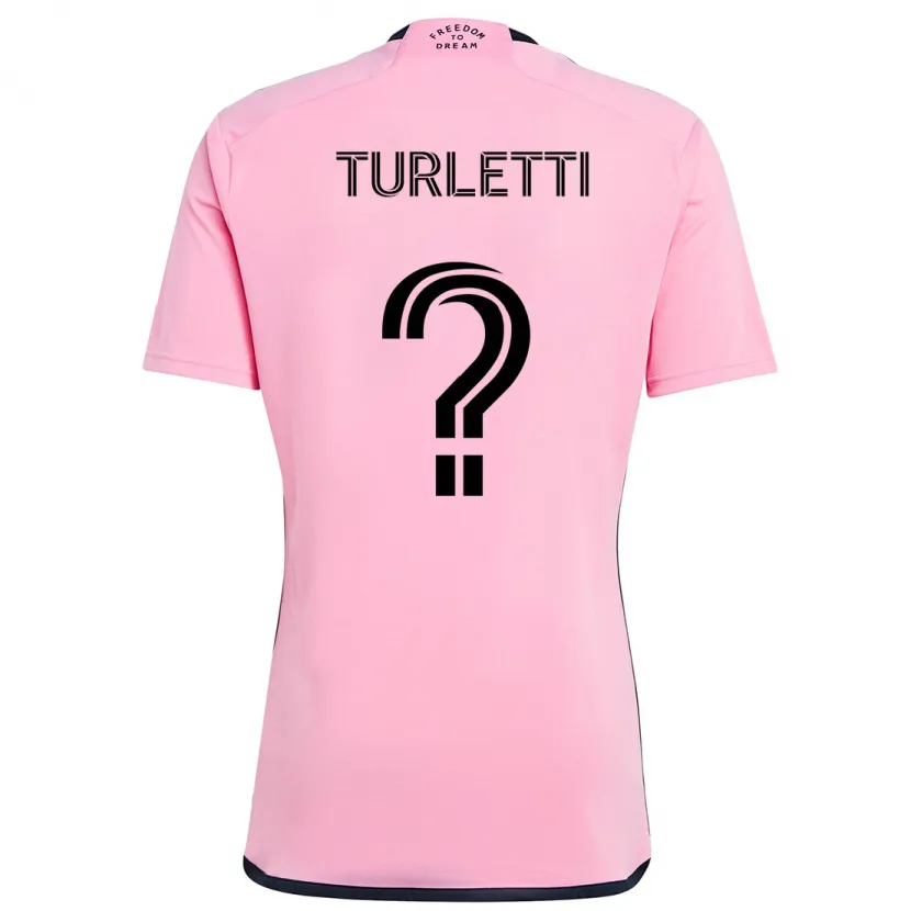 Danxen Homme Maillot Mateo Turletti #0 Rose Tenues Domicile 2024/25 T-Shirt