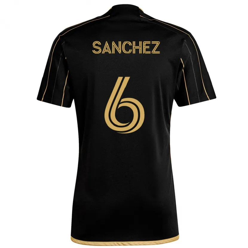 Danxen Homme Maillot Ilie Sánchez #6 Or Noir Tenues Domicile 2024/25 T-Shirt