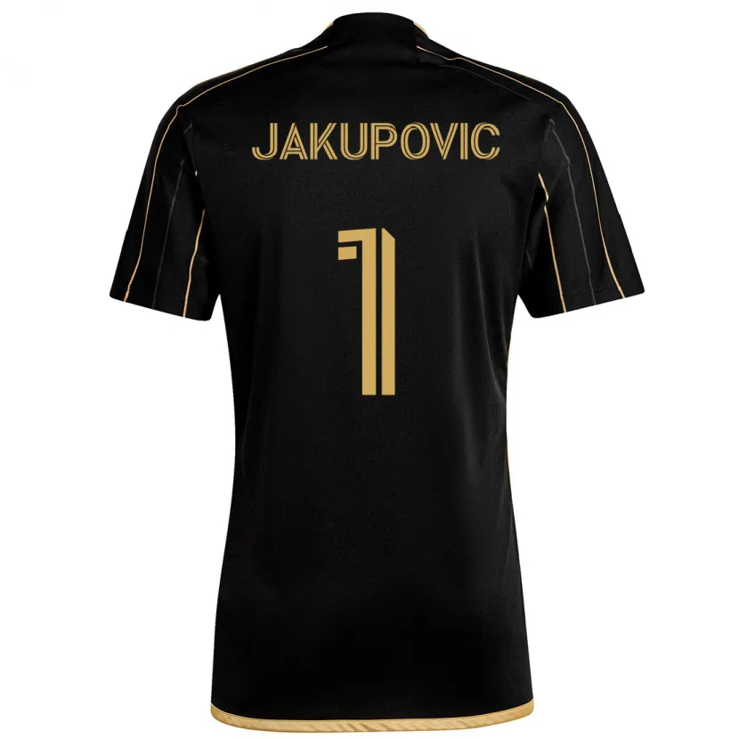 Danxen Homme Maillot Eldin Jakupović #1 Or Noir Tenues Domicile 2024/25 T-Shirt