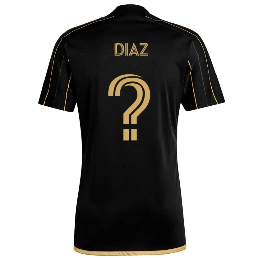 Danxen Homme Maillot Christian Díaz #0 Or Noir Tenues Domicile 2024/25 T-Shirt