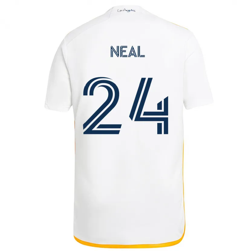 Danxen Homme Maillot Jalen Neal #24 Blanc Jaune Tenues Domicile 2024/25 T-Shirt