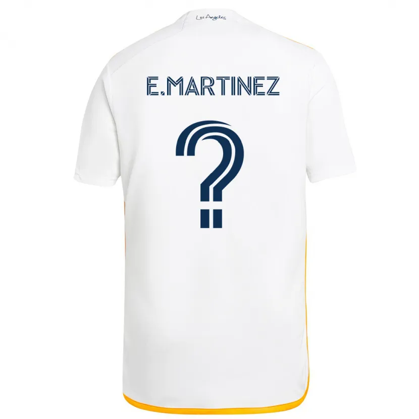 Danxen Homme Maillot Enrique Martinez #0 Blanc Jaune Tenues Domicile 2024/25 T-Shirt