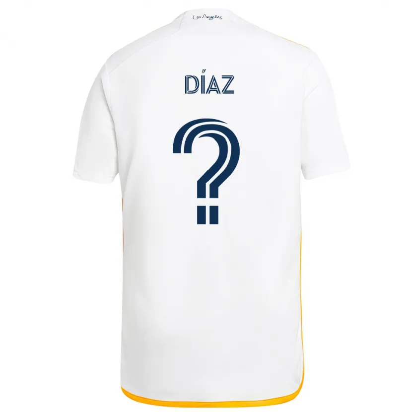 Danxen Homme Maillot Carlos Díaz #0 Blanc Jaune Tenues Domicile 2024/25 T-Shirt