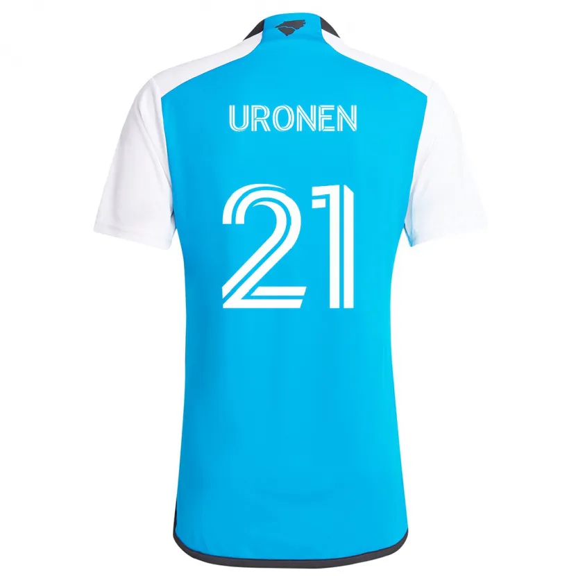 Danxen Homme Maillot Jere Uronen #21 Bleu Blanc Tenues Domicile 2024/25 T-Shirt