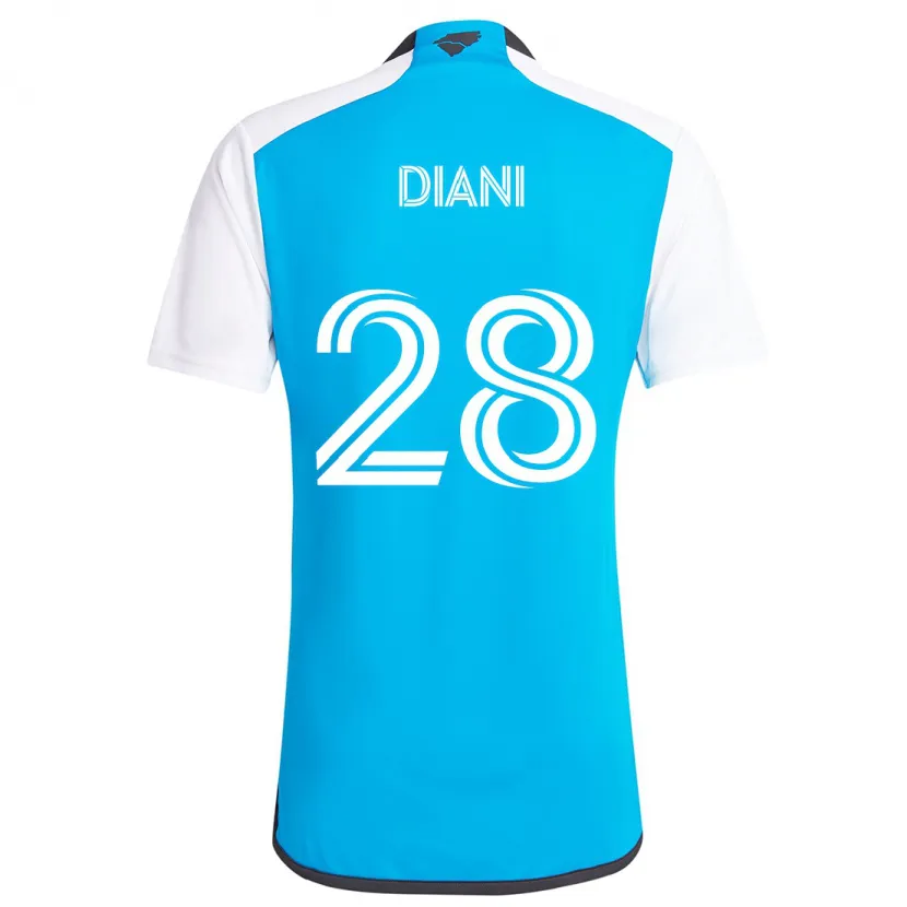 Danxen Homme Maillot Djibril Diani #28 Bleu Blanc Tenues Domicile 2024/25 T-Shirt