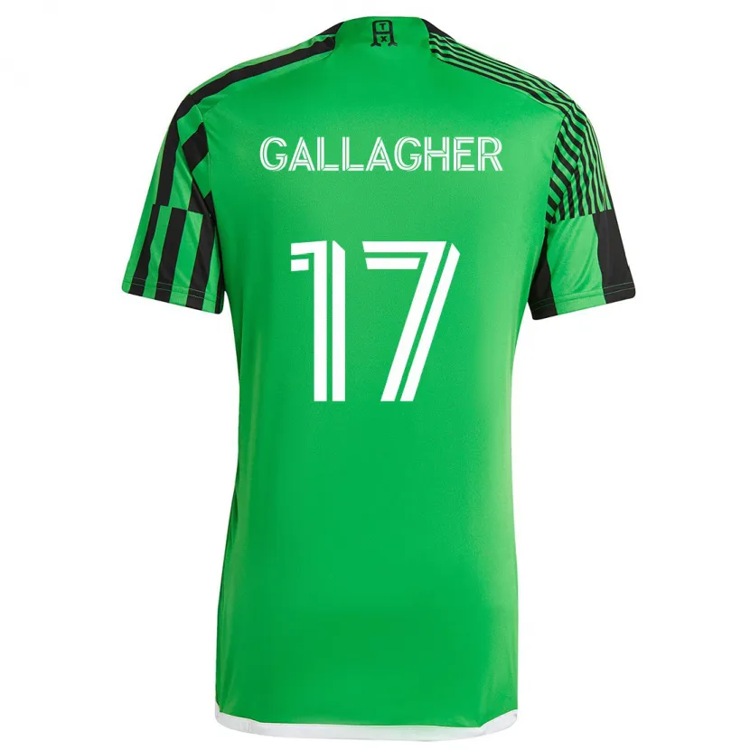 Danxen Homme Maillot Jon Gallagher #17 Vert Noir Tenues Domicile 2024/25 T-Shirt