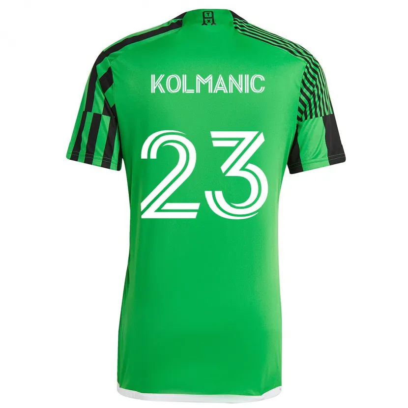 Danxen Homme Maillot Zan Kolmanic #23 Vert Noir Tenues Domicile 2024/25 T-Shirt