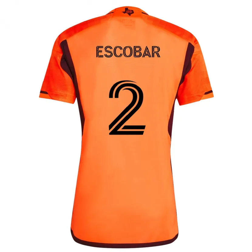 Danxen Homme Maillot Franco Escobar #2 Orange Noir Tenues Domicile 2024/25 T-Shirt