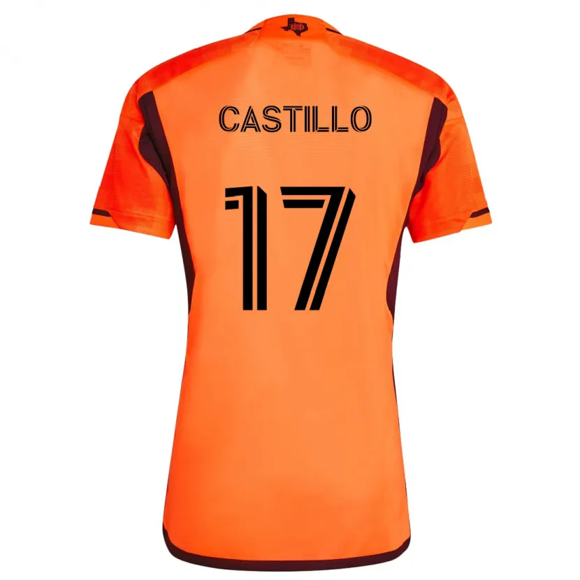 Danxen Homme Maillot Joyner Castillo #17 Orange Noir Tenues Domicile 2024/25 T-Shirt