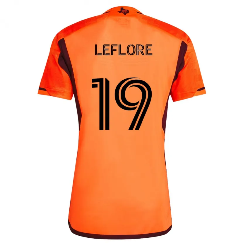 Danxen Homme Maillot Isaiah Leflore #19 Orange Noir Tenues Domicile 2024/25 T-Shirt