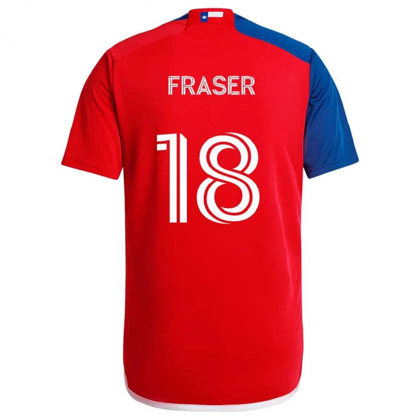 Danxen Homme Maillot Liam Fraser #18 Bleu Rouge Tenues Domicile 2024/25 T-Shirt