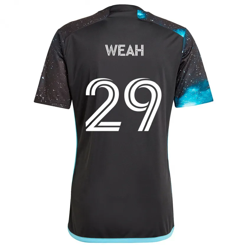 Danxen Homme Maillot Patrick Weah #29 Noir Bleu Tenues Domicile 2024/25 T-Shirt