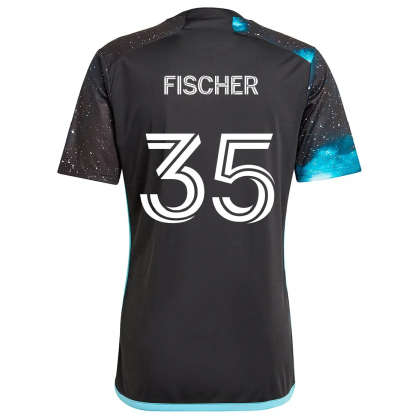 Danxen Homme Maillot Britton Fischer #35 Noir Bleu Tenues Domicile 2024/25 T-Shirt