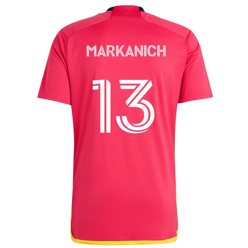 Danxen Homme Maillot Anthony Markanich #13 Rouge Bleu Tenues Domicile 2024/25 T-Shirt