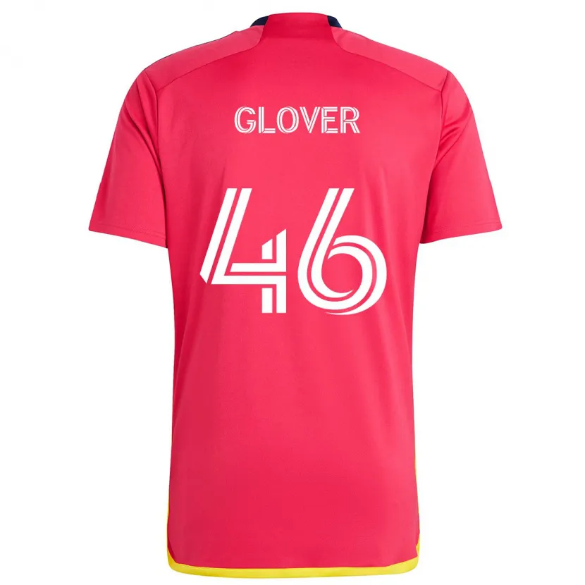 Danxen Homme Maillot Caden Glover #46 Rouge Bleu Tenues Domicile 2024/25 T-Shirt