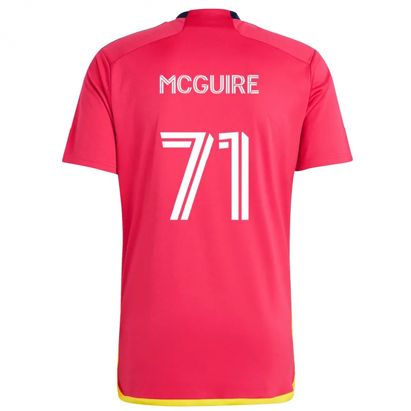 Danxen Homme Maillot Nolan Mcguire #71 Rouge Bleu Tenues Domicile 2024/25 T-Shirt