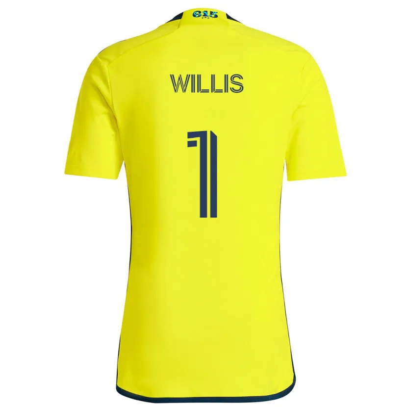 Danxen Homme Maillot Joe Willis #1 Jaune Bleu Tenues Domicile 2024/25 T-Shirt