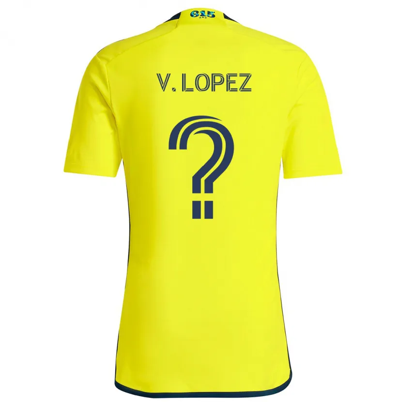 Danxen Homme Maillot Alejandro Velazquez-Lopez #0 Jaune Bleu Tenues Domicile 2024/25 T-Shirt