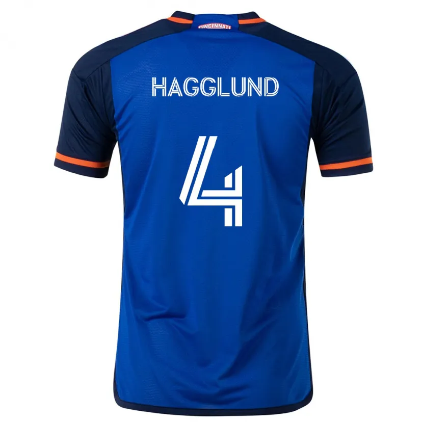 Danxen Homme Maillot Nick Hagglund #4 Bleu Blanc Tenues Domicile 2024/25 T-Shirt