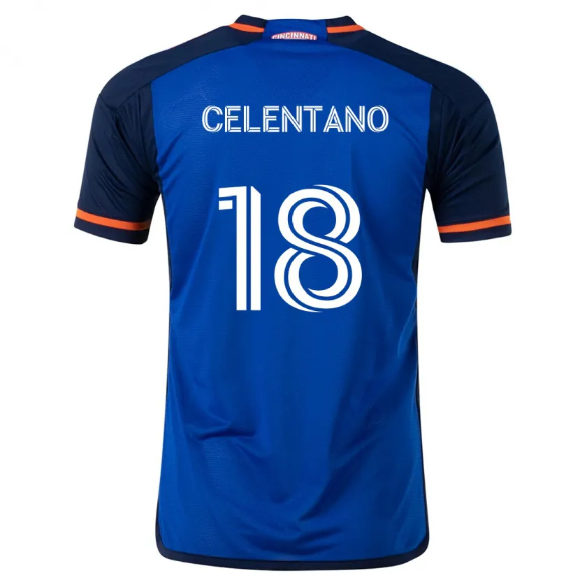 Danxen Homme Maillot Roman Celentano #18 Bleu Blanc Tenues Domicile 2024/25 T-Shirt