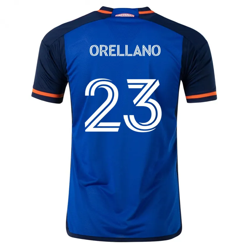 Danxen Homme Maillot Luca Orellano #23 Bleu Blanc Tenues Domicile 2024/25 T-Shirt