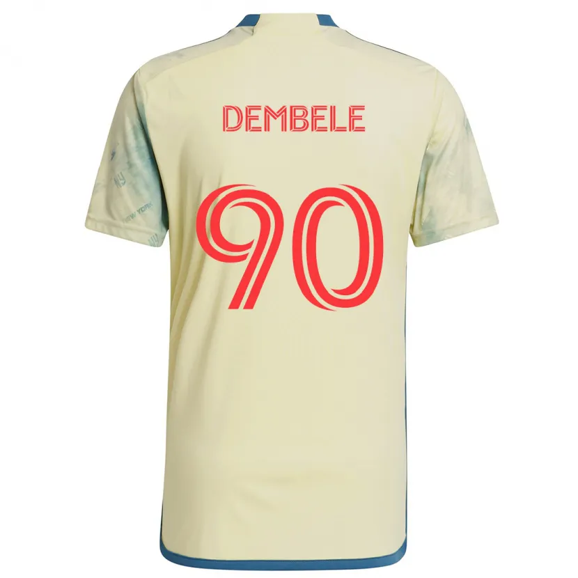 Danxen Homme Maillot Malick Dembele #90 Jaune Rouge Bleu Tenues Domicile 2024/25 T-Shirt