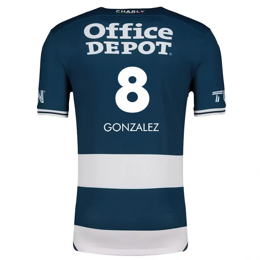 Danxen Homme Maillot Bryan González #8 Bleu Blanc Tenues Domicile 2024/25 T-Shirt