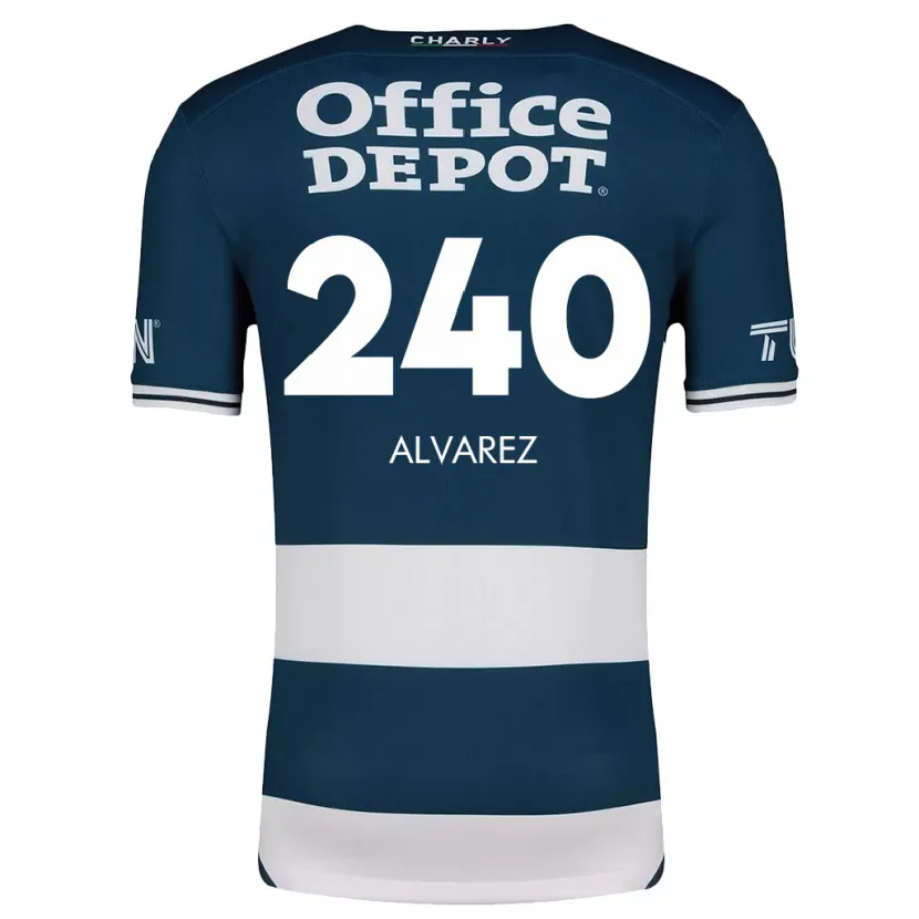 Danxen Homme Maillot Gael Álvarez #240 Bleu Blanc Tenues Domicile 2024/25 T-Shirt