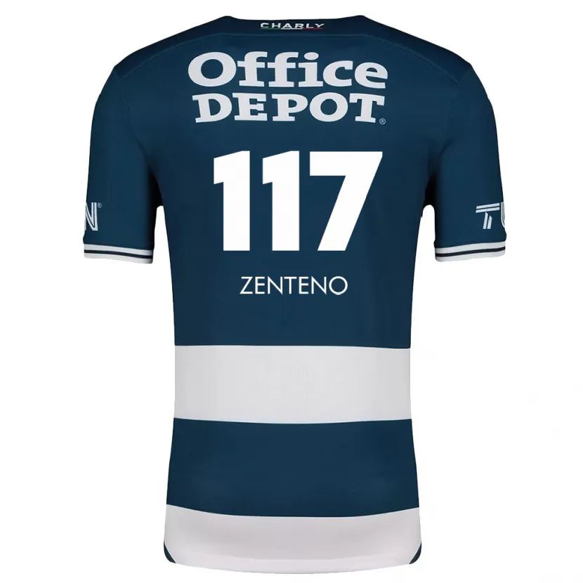 Danxen Homme Maillot Gustavo Zenteno #117 Bleu Blanc Tenues Domicile 2024/25 T-Shirt