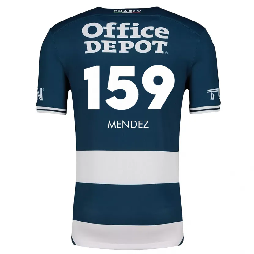 Danxen Homme Maillot Daniel Méndez #159 Bleu Blanc Tenues Domicile 2024/25 T-Shirt