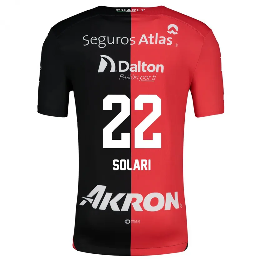 Danxen Homme Maillot Augusto Solari #22 Rouge Noir Tenues Domicile 2024/25 T-Shirt