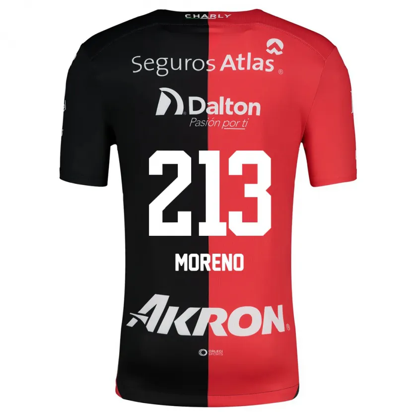 Danxen Homme Maillot Eduardo Moreno #213 Rouge Noir Tenues Domicile 2024/25 T-Shirt