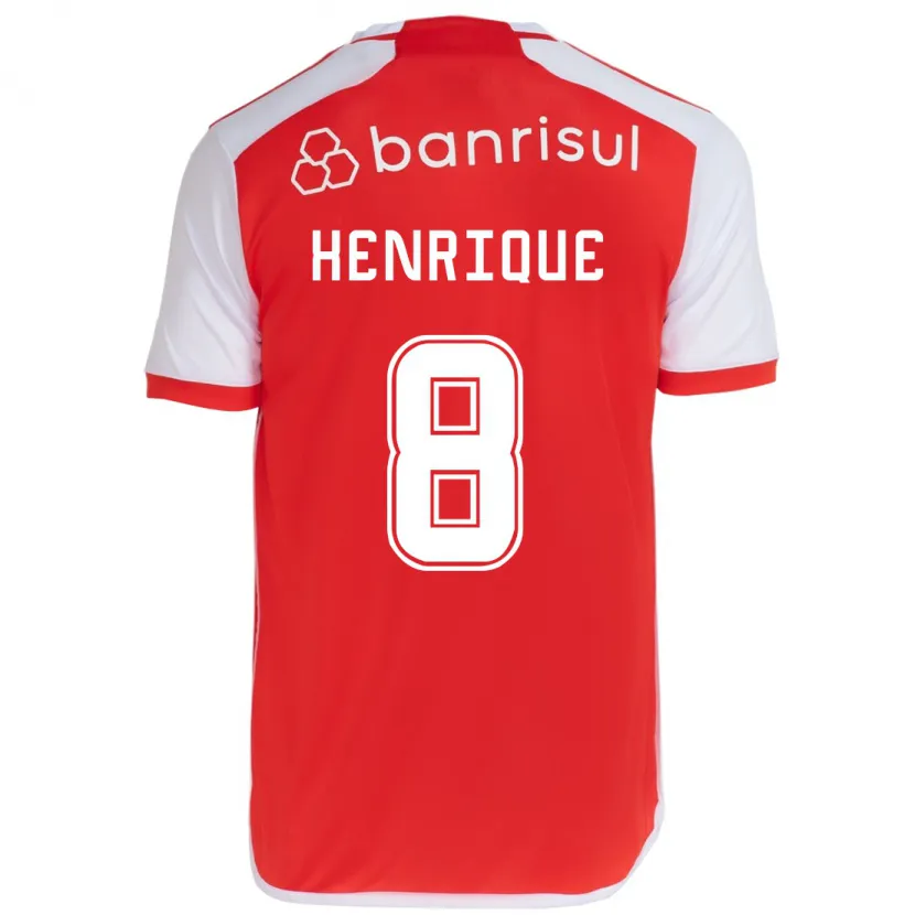 Danxen Homme Maillot Bruno Henrique #8 Rouge Blanc Tenues Domicile 2024/25 T-Shirt