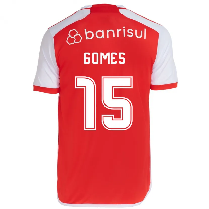 Danxen Homme Maillot Bruno Gomes #15 Rouge Blanc Tenues Domicile 2024/25 T-Shirt