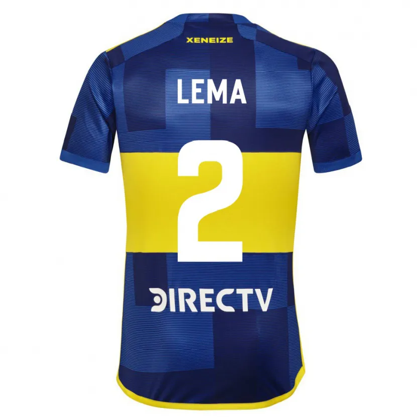 Danxen Homme Maillot Cristian Lema #2 Bleu Jaune Tenues Domicile 2024/25 T-Shirt