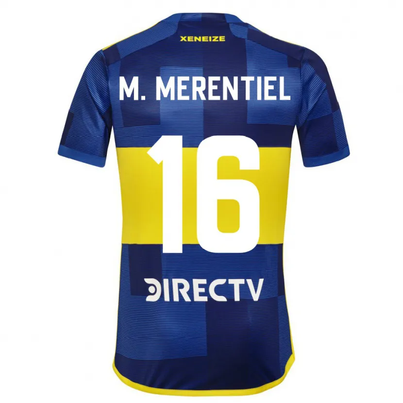 Danxen Homme Maillot Miguel Merentiel #16 Bleu Jaune Tenues Domicile 2024/25 T-Shirt