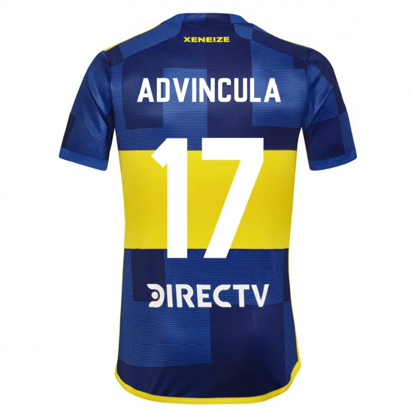 Danxen Homme Maillot Luis Advíncula #17 Bleu Jaune Tenues Domicile 2024/25 T-Shirt