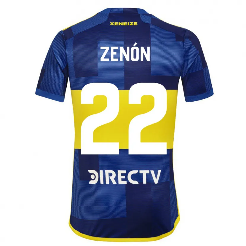 Danxen Homme Maillot Kevin Zenón #22 Bleu Jaune Tenues Domicile 2024/25 T-Shirt